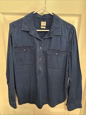 J. Crew Indigo Blue Denim Button-Front Shirt